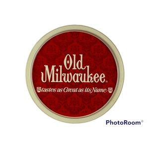 Vintage 1973 Old Milwaukee Beer 10-3/4" Tin Metal Bar Serving Tray, Schlitz